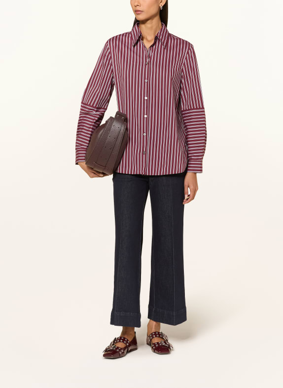 ELENA MIRO Overhemdblouse DONKERROOD / GRIJS / ZWART