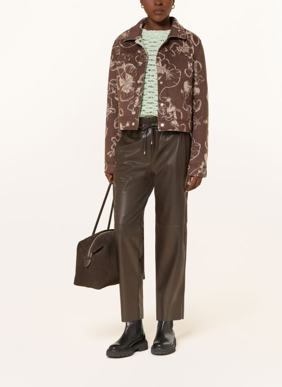 MARC CAIN 7/8-broek RANCHI in leerlook 695 moro