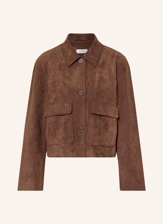 darling harbour Leather-look jersey jacket DARK BROWN