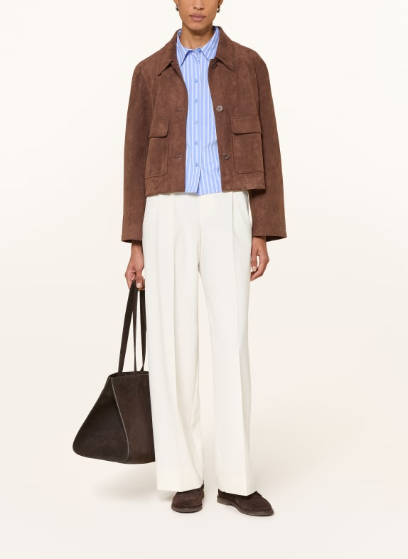 darling harbour Leather-look jersey jacket DARK BROWN