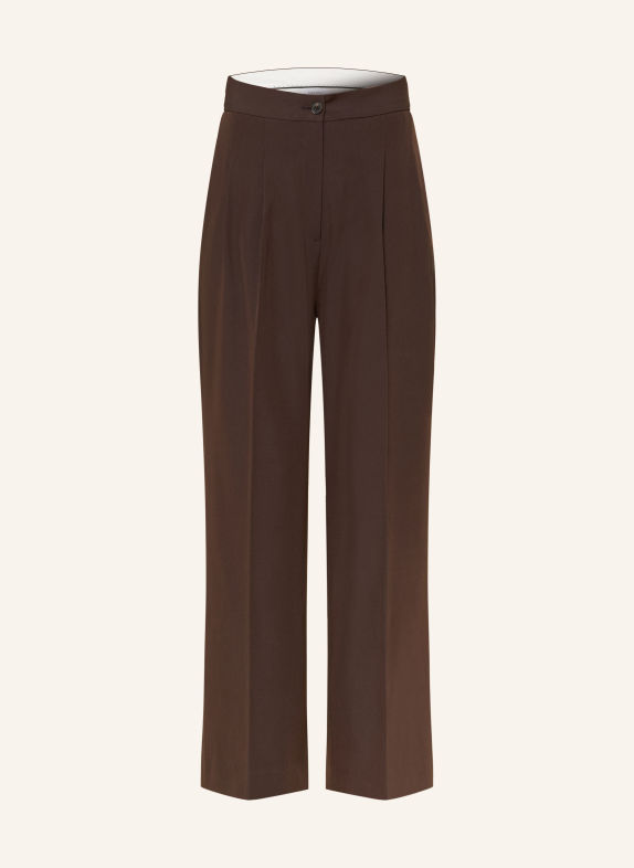 darling harbour Pantalon Marlene DARK BROWN
