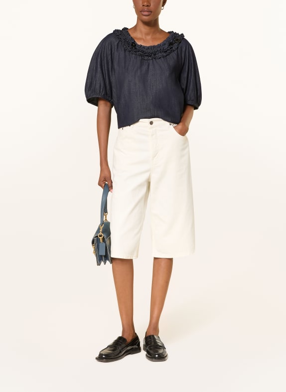 S Max Mara CATIA-blouse in jeanslook met sierstenen DONKERBLAUW