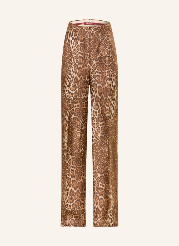 Max Mara STUDIO Pantalon Marlene ROMANA en soie MARRON / BEIGE
