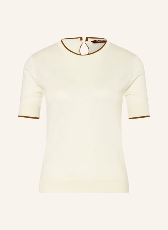 Max Mara STUDIO AGENDA knit shirt with silk ECRU / BROWN