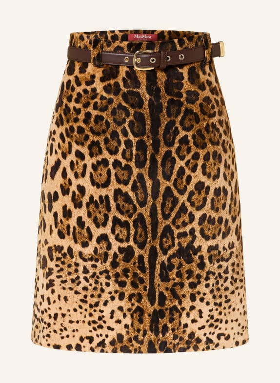 Max Mara STUDIO Samtrock FALANGE HELLBRAUN / DUNKELBRAUN / BRAUN