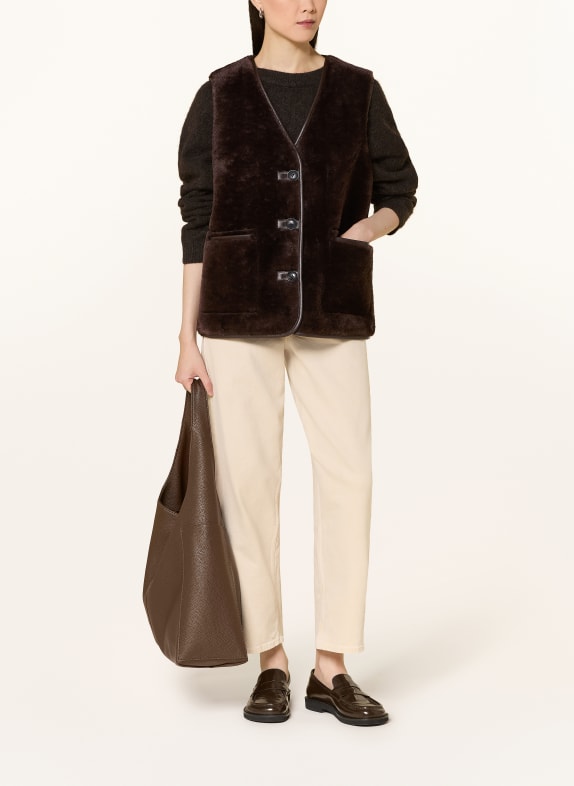 darling harbour Kunstfell-Weste DARK BROWN