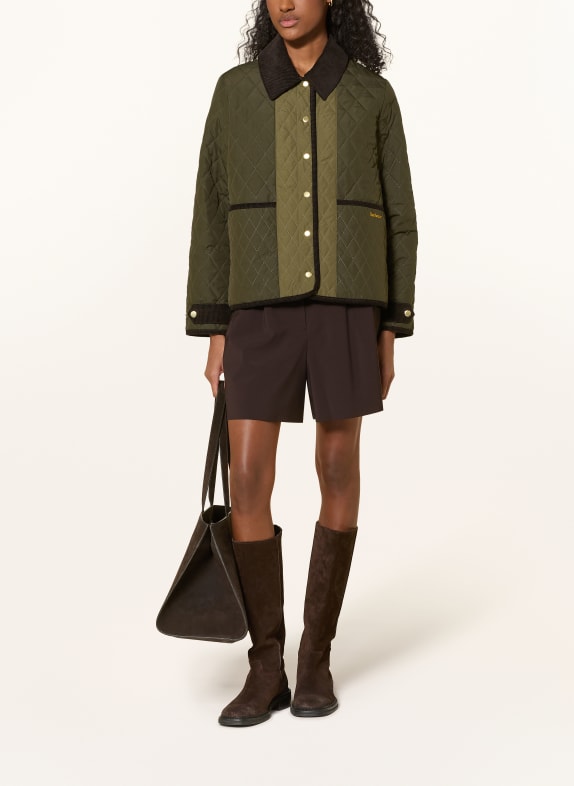 Barbour Quilted jacket DARK GREEN / DARK BROWN