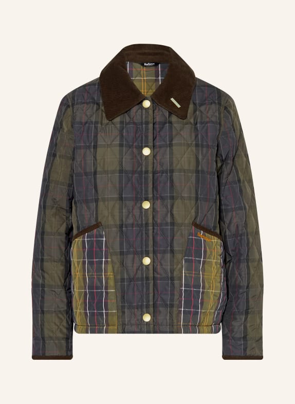 Barbour ICONS LIDD Quilted Jacket KHAKI / RED / YELLOW