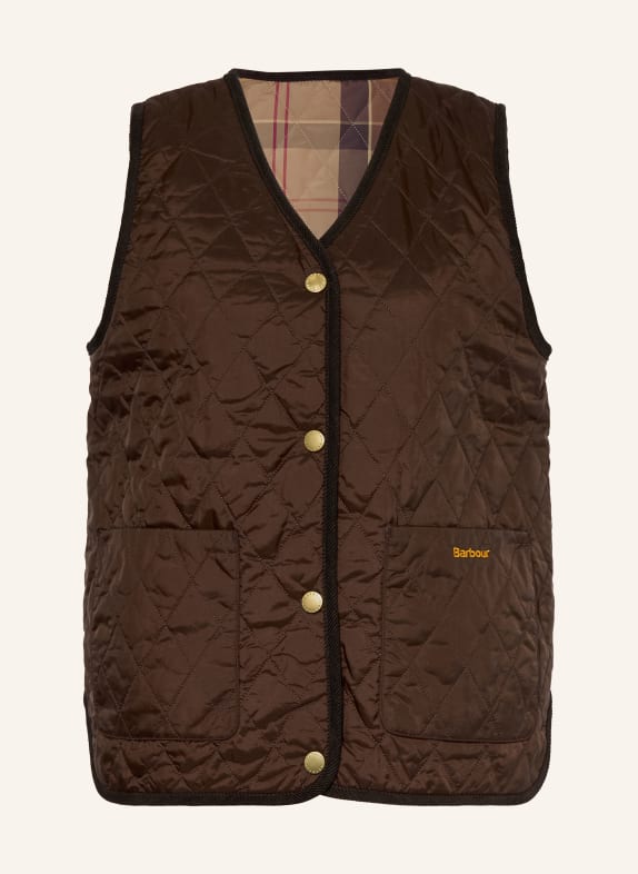 Barbour ICONS LINER Reversible Quilted Vest DARK BROWN / CAMEL / DARK RED