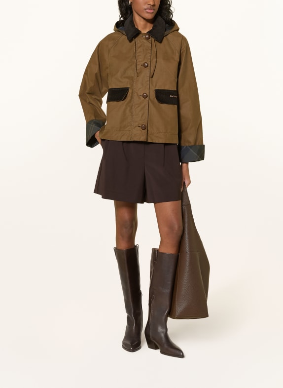 Barbour ADINA jacket with detachable hood BROWN / DARK BROWN / DARK BLUE