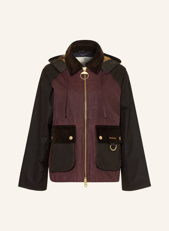 Barbour CARVILLE jacket with detachable hood DARK PURPLE / DARK BROWN / BLACK