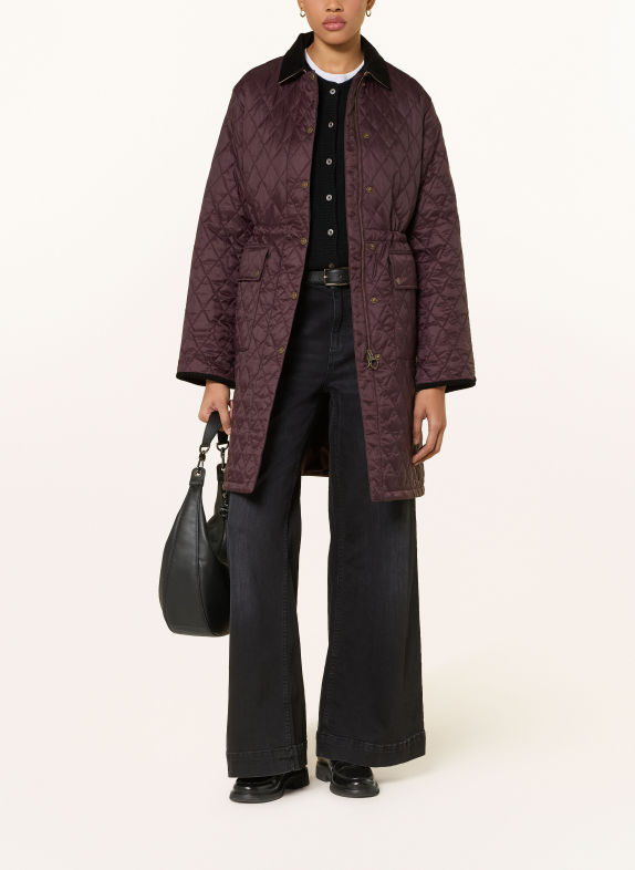 Barbour Gewatteerde jas ROSAMUND QUILT MARRON FONCÉ / ZWART