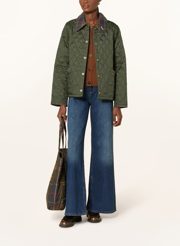 Barbour Gewatteerd jack GROEN / DONKERROOD / DONKERGEEL