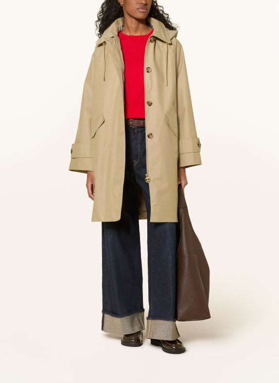 Barbour Mantel HARLEIGH mit abnehmbarer Kapuze CAMEL