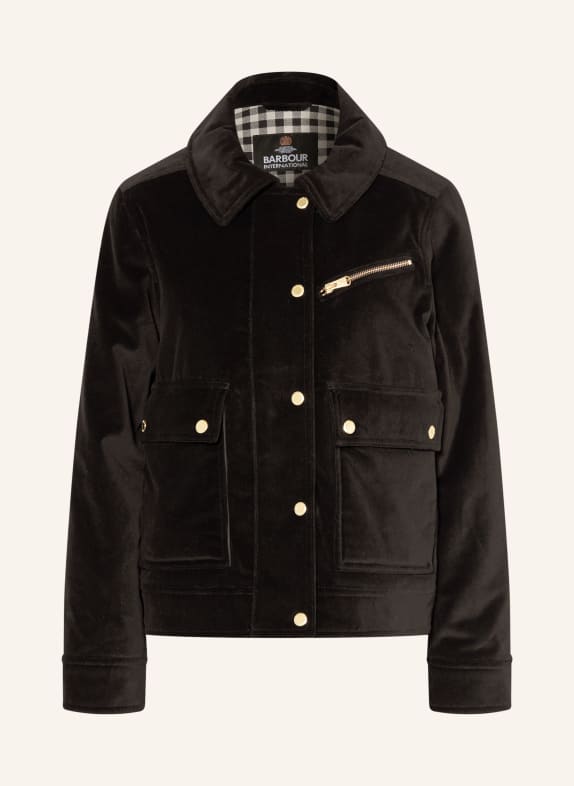 BARBOUR INTERNATIONAL Fieldjacket HANSON aus Samt SCHWARZ