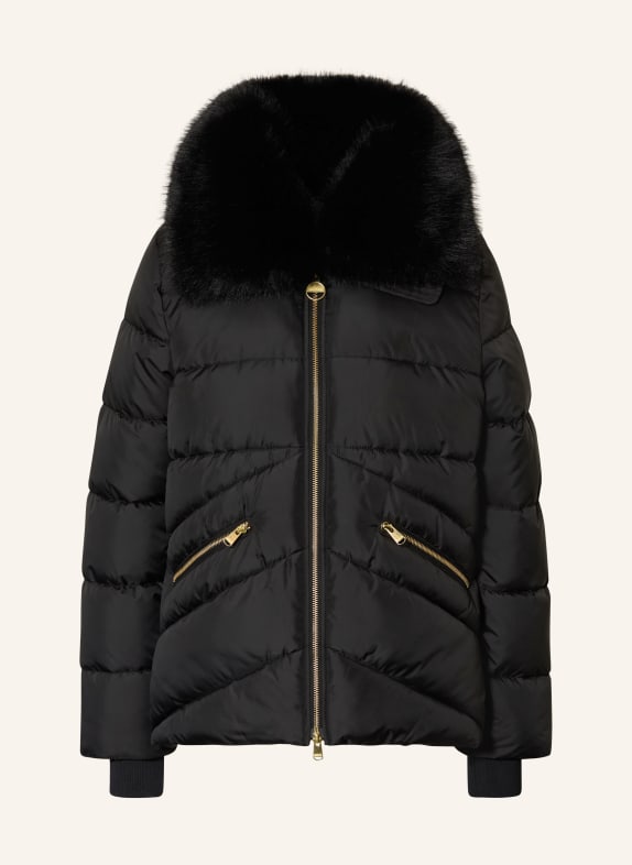 BARBOUR INTERNATIONAL CYRUS Quilted Jacket with Faux Fur BLACK