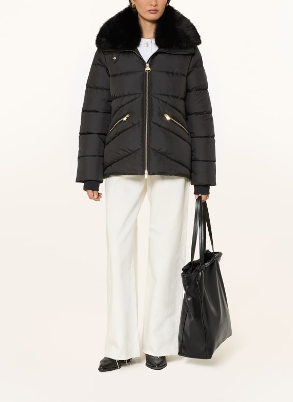 BARBOUR INTERNATIONAL Steppjacke CYRUS mit Kunstfell SCHWARZ
