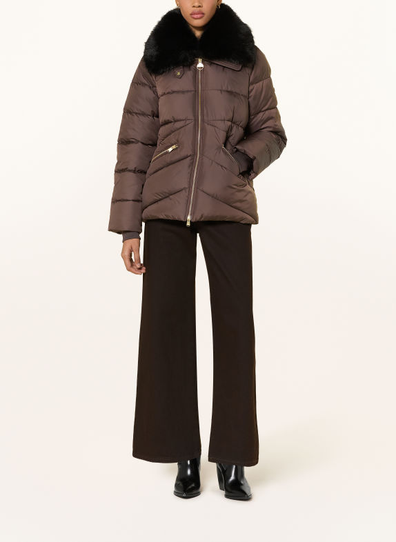 BARBOUR INTERNATIONAL Steppjacke CYRUS mit Kunstfell BRAUN