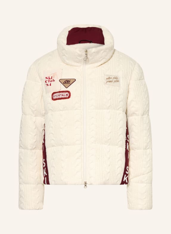 SPORTALM Veste de ski CRÈME / ROUGE FONCÉ