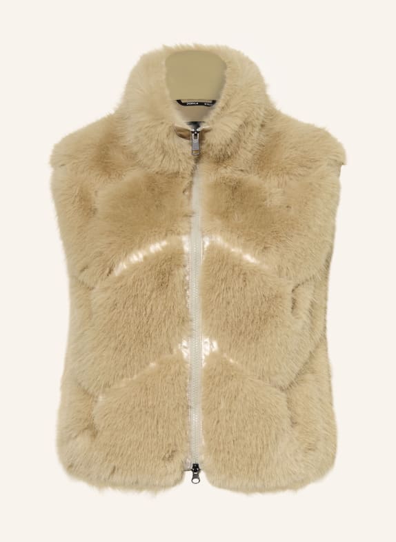 SPORTALM Gilet en fausse fourrure avec mélange de matières BEIGE / OR