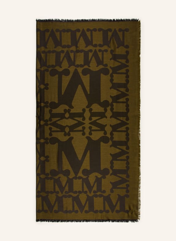 Max Mara EDRO scarf with silk KHAKI / DARK GREEN