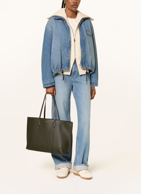 TORY BURCH Shopper PERRY met etui DONKERGROEN