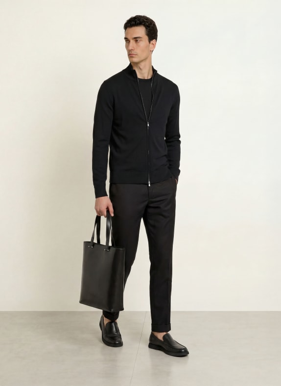 BOSS Gebreid vest BALONSO ZWART