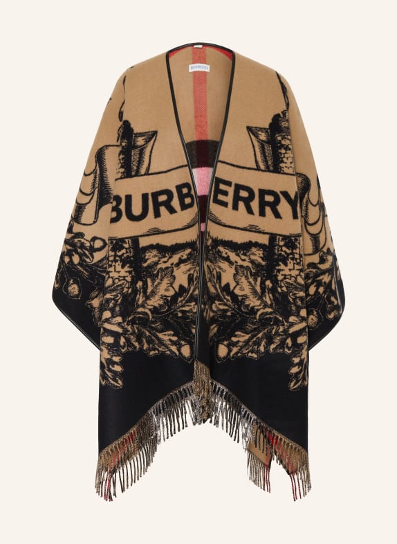 BURBERRY GALLANT KNIGHT Cape BEIGE / RED / BLACK
