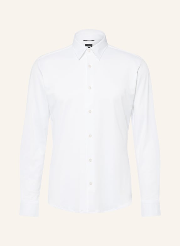 BOSS ROAN Slim Fit Piqué Shirt WHITE