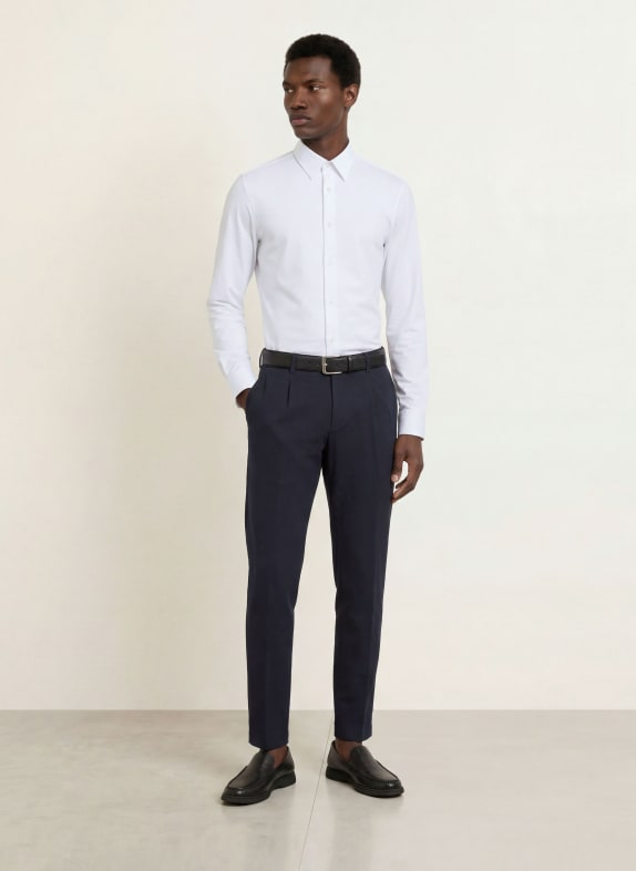 BOSS Piqué-overhemd ROAN Slim Fit WIT