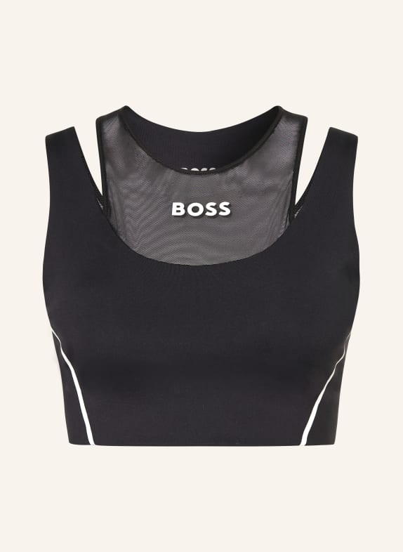 BOSS Sport-BH EKADEN mit Mesh SCHWARZ / WEISS