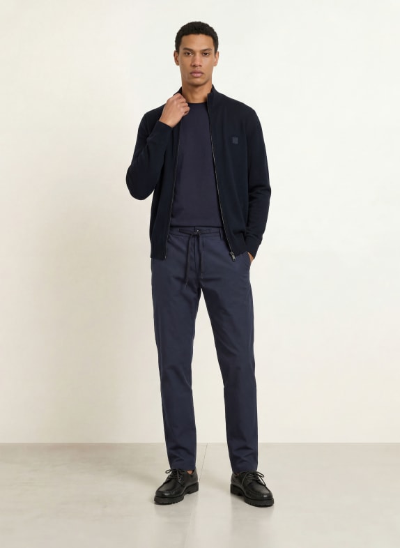 BOSS Cardigan KANOZIP ALBASTRU ÎNCHIS