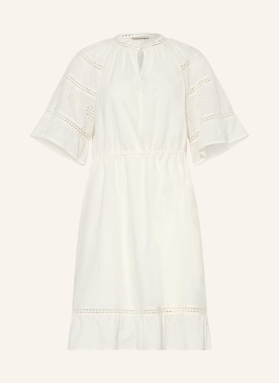 Marc O'Polo Kleid mit Lochspitze und Rüschen ECRU