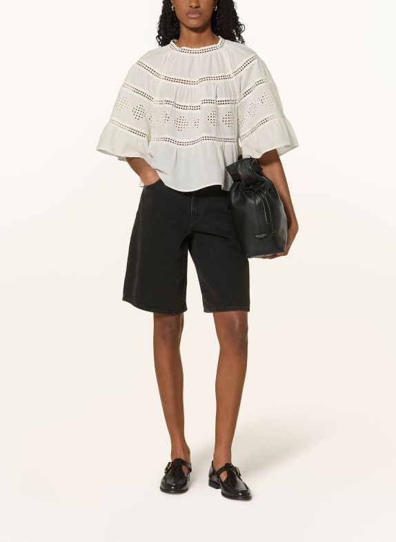 Marc O'Polo Blouse van opengewerkt kant met 3/4-mouwen CRÈME