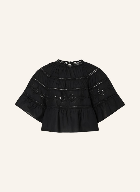 Marc O'Polo Blusenshirt aus Lochspitze mit 3/4-Arm SCHWARZ