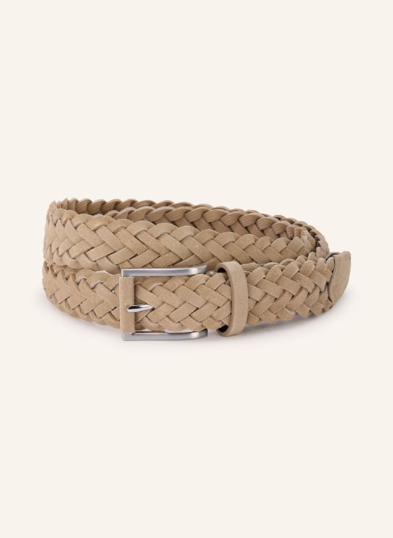 STROKESMAN'S Ceinture tressée BEIGE / ARGENT