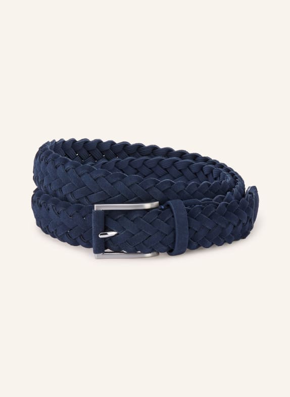 STROKESMAN'S Ceinture tressée BLEU FONCÉ / ARGENT