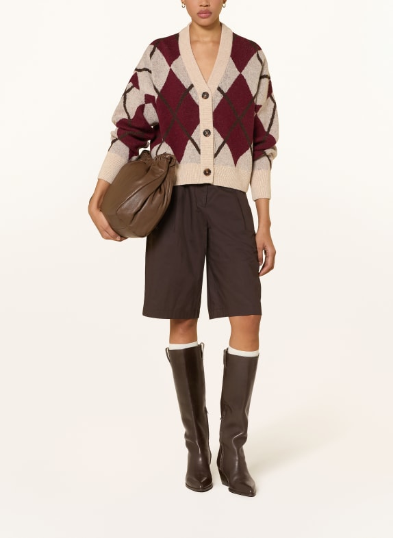 Barbour Gebreid vest BEIGE / MARRON FONCÉ / DONKERROOD