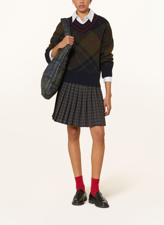 Barbour Trui SHAE KAKI / DONKERROOD / DONKERBLAUW