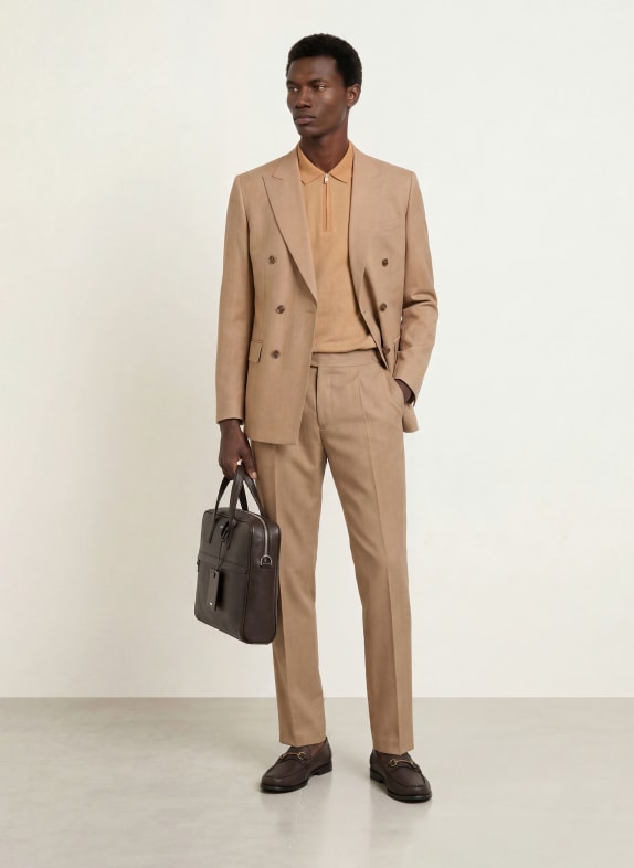 BOSS Piqué-Poloshirt PEI BEIGE