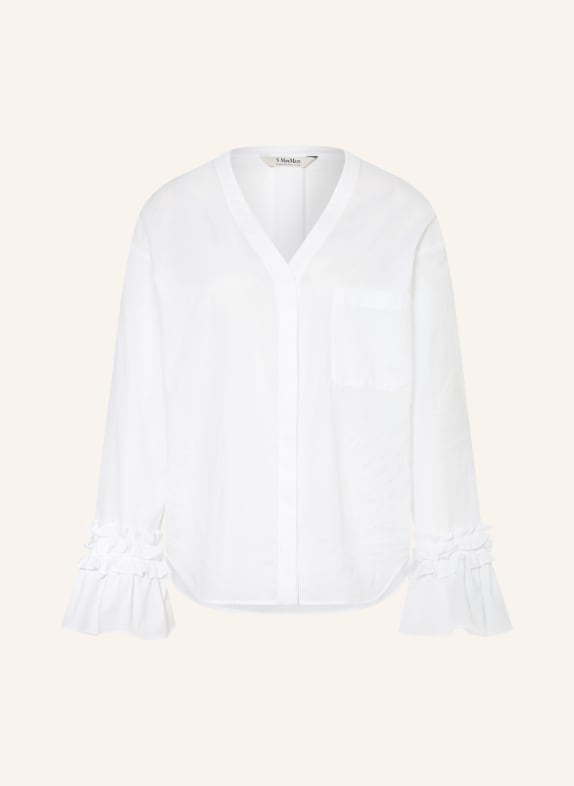 S Max Mara Bluse ASTRO mit Rüschen WEISS