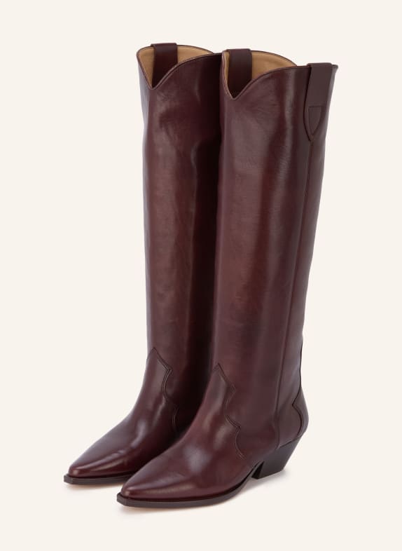 ISABEL MARANT Bottes de cowboy DENVEE MARRON FONCÉ
