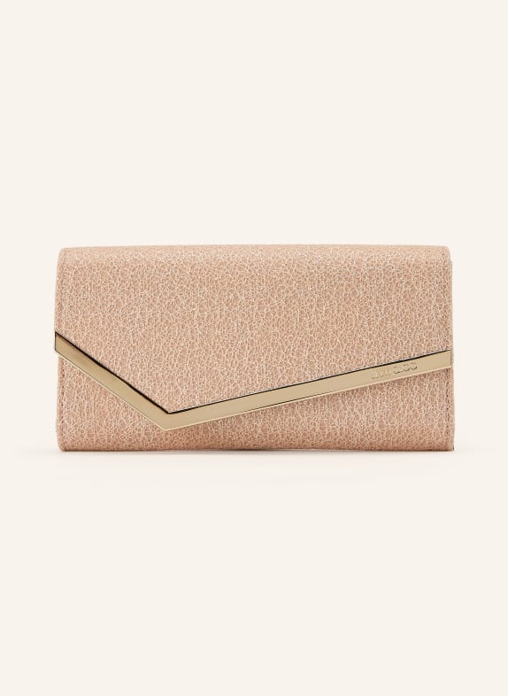 JIMMY CHOO Kopertówka EMMIE z brokatową przędzą BEŻOWY / ZŁOTY