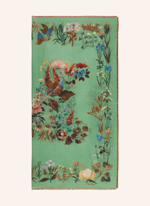 Max Mara MONETA scarf with silk GREEN / BROWN / BLUE