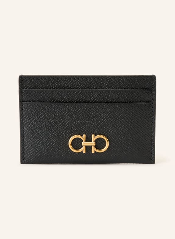 FERRAGAMO Card Holder THE GANCINI BLACK / GOLD