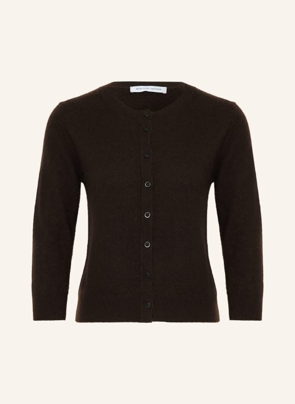 IRIS von ARNIM NIARA TWINSET: Cardigan and knit top with cashmere DARK BROWN