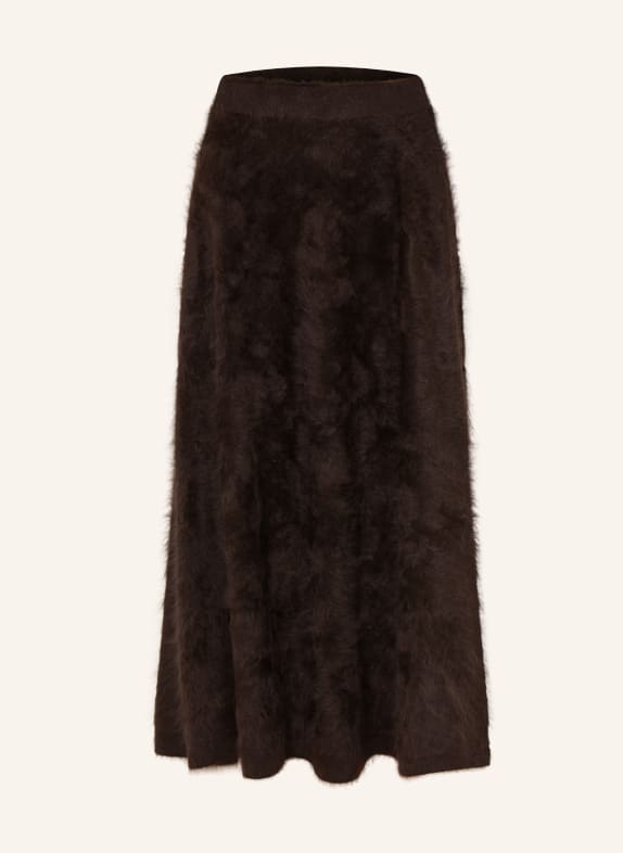 IRIS von ARNIM KAYCEE cashmere knit skirt DARK BROWN