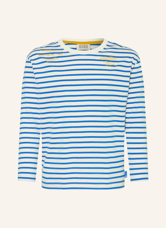 SCOTCH & SODA T-shirt à manches longues BLANC / BLEU