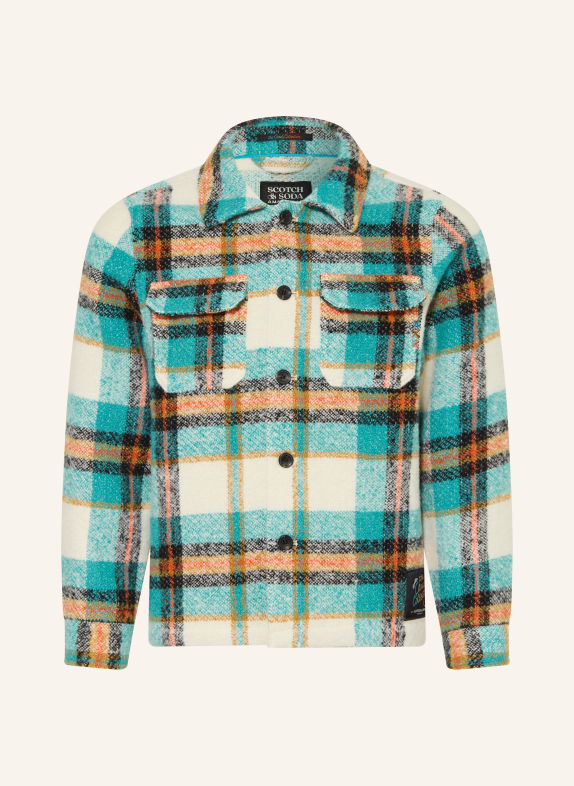 SCOTCH & SODA Overshirt NEONTURQUOISE / CRÈME / ZALM