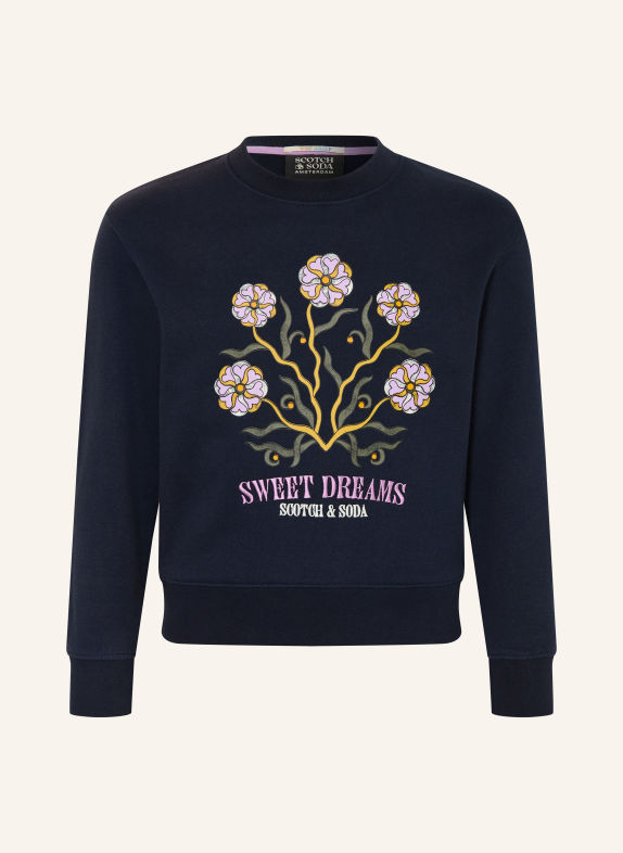 SCOTCH & SODA Sweatshirt DUNKELBLAU / HELLLILA / GELB